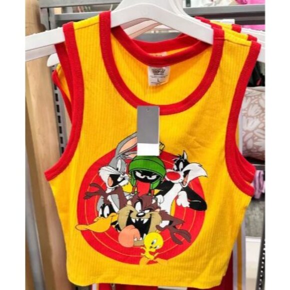 Looney Tunes Womens Graphic Ringer Tank Top Yellow Sz XXL - Picture 3 of 4